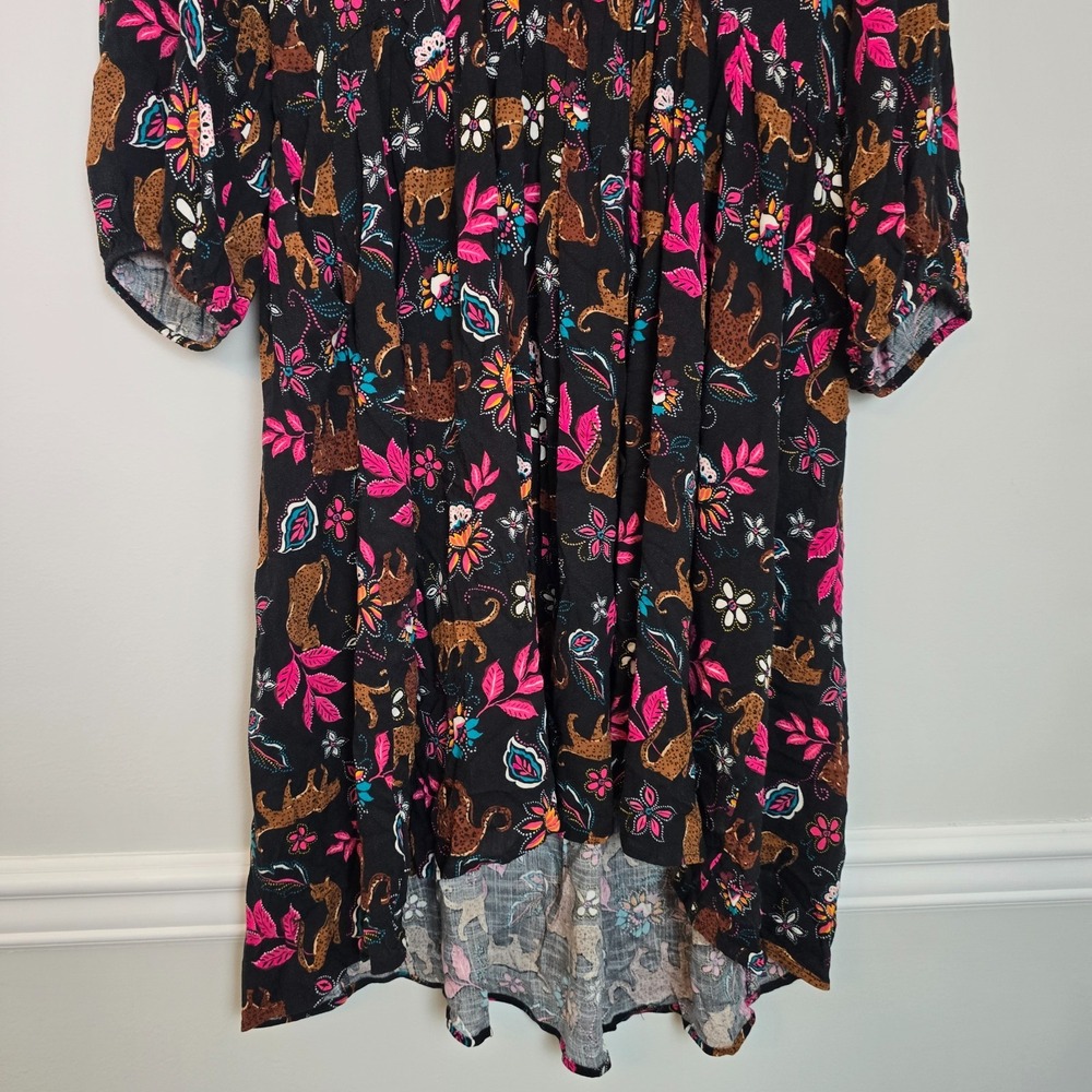 NWT‎ Torrid Leopard Floral Twist Front Mini Dress 2X 18-20 Boho Festival Pockets - Picture 12 of 12
